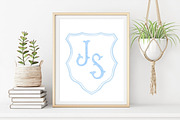 Watercolor Vintage Blue Alphabet, a Decorative Illustration by SvetaArtStore (Thumbnail 2 of 6)