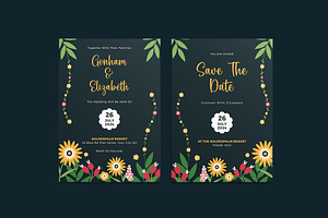 Borange Wedding Invitation Template, an Invitation Template by iDoodle Studio