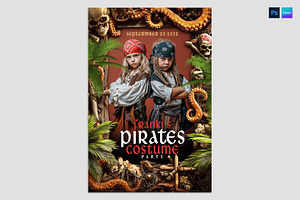 Pirates Costume Birthday Party Flyer, a Flyer Template by BrandPacks