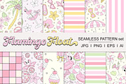 Pink Flamingo Pool Party seamless, a Pattern Graphic by @olga.angelloz (Thumbnail 1 of 3)