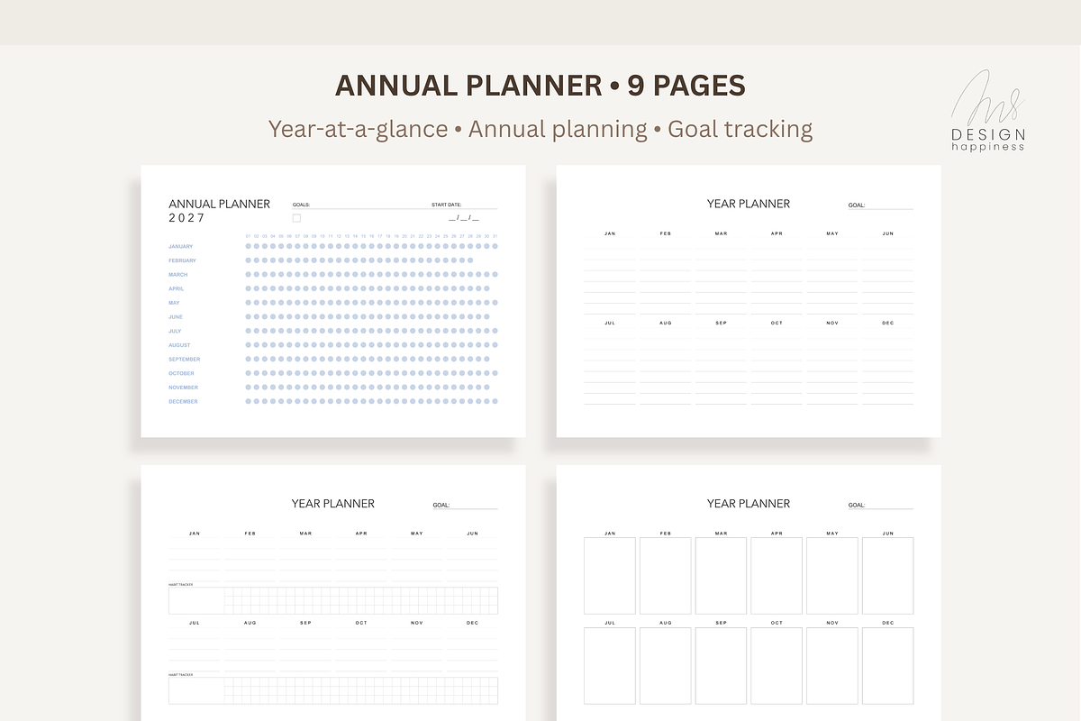 2027 Minimalist Printable Planner, a Stationery Template by Atthameeni (Photo 4 of 11)