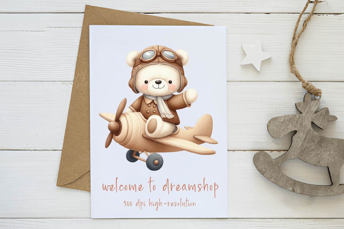 Watercolor Teddy bear clipart, an Illustration by CreationArt (Photo 4 of 7)