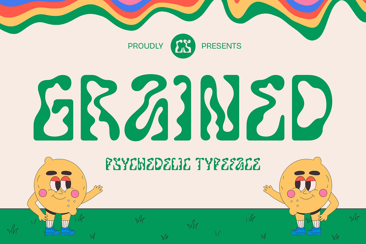 CS Grained – Psychedelic Font, a Sans Serif Font by Craft Supply Co. (Photo 1 of 8)