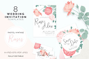 Rose wedding invitation suite, an Invitation Template by Momosama Studio (Thumbnail 1 of 7)