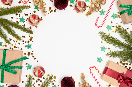 Round frame made of Christmas decor, an Arts & Entertainment Photo by rorygez fresh