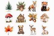 Watercolor Woodland Babies Clipart, an Illustration by Design Market (Thumbnail 3 of 5)
