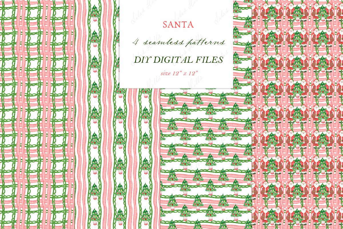 Santa Christmas Watercolor Crest, a Graphic by LABFcreations (Photo 4 of 4)