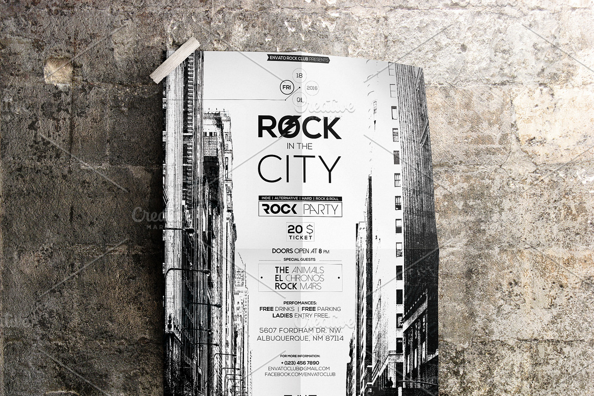 Grunge Poster & Flyer Mockup, a Print Template by CREATIVE DUDE (Photo 7 of 7)
