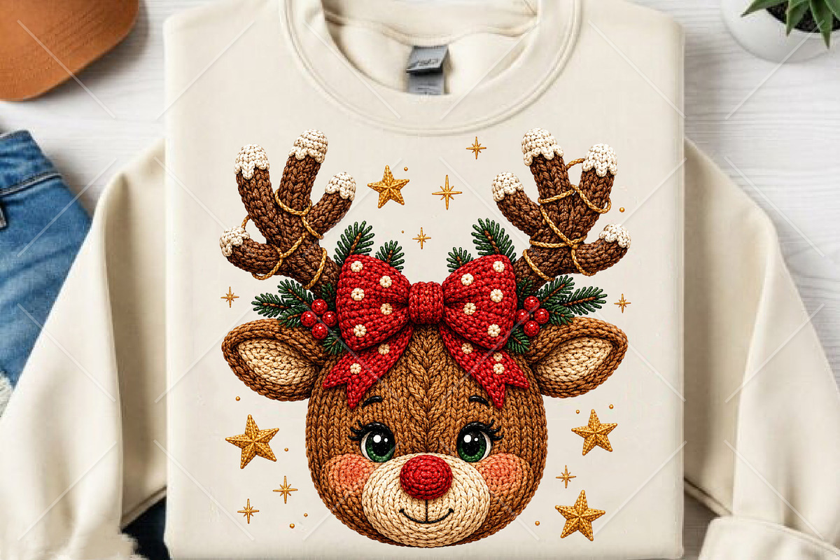 Christmas Reindeer Sublimation PNG, a Seasonal Illustration by Canvas Craft (Photo 2 of 6)