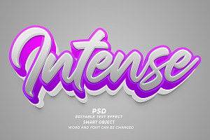 Intense PSD 3d Editable Text Effect, a Brushes & More by TrueVector