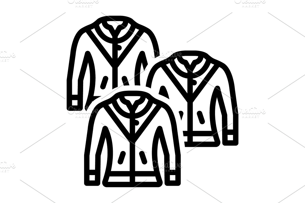 Jackets coat black icon, an Outline Icon by Creative priyanka