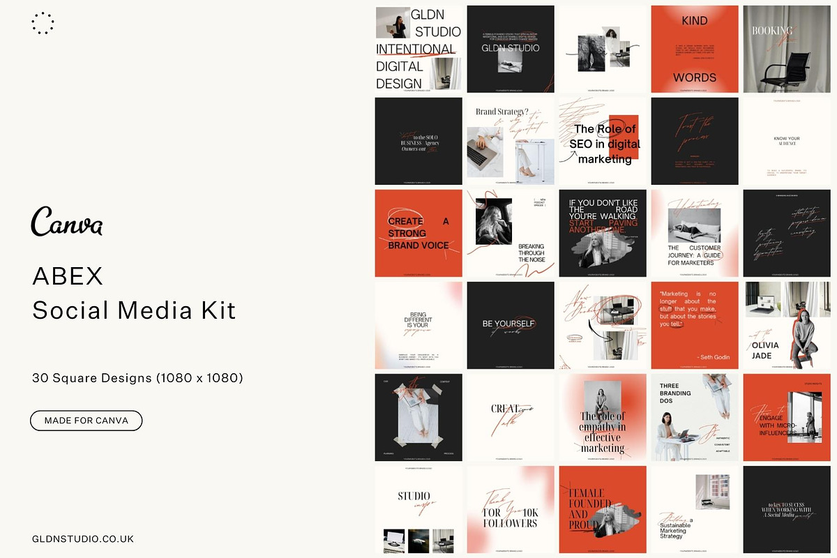 Canva Social Media Templates | Abex, a Social Media Template by GLDN Studio (Photo 2 of 8)