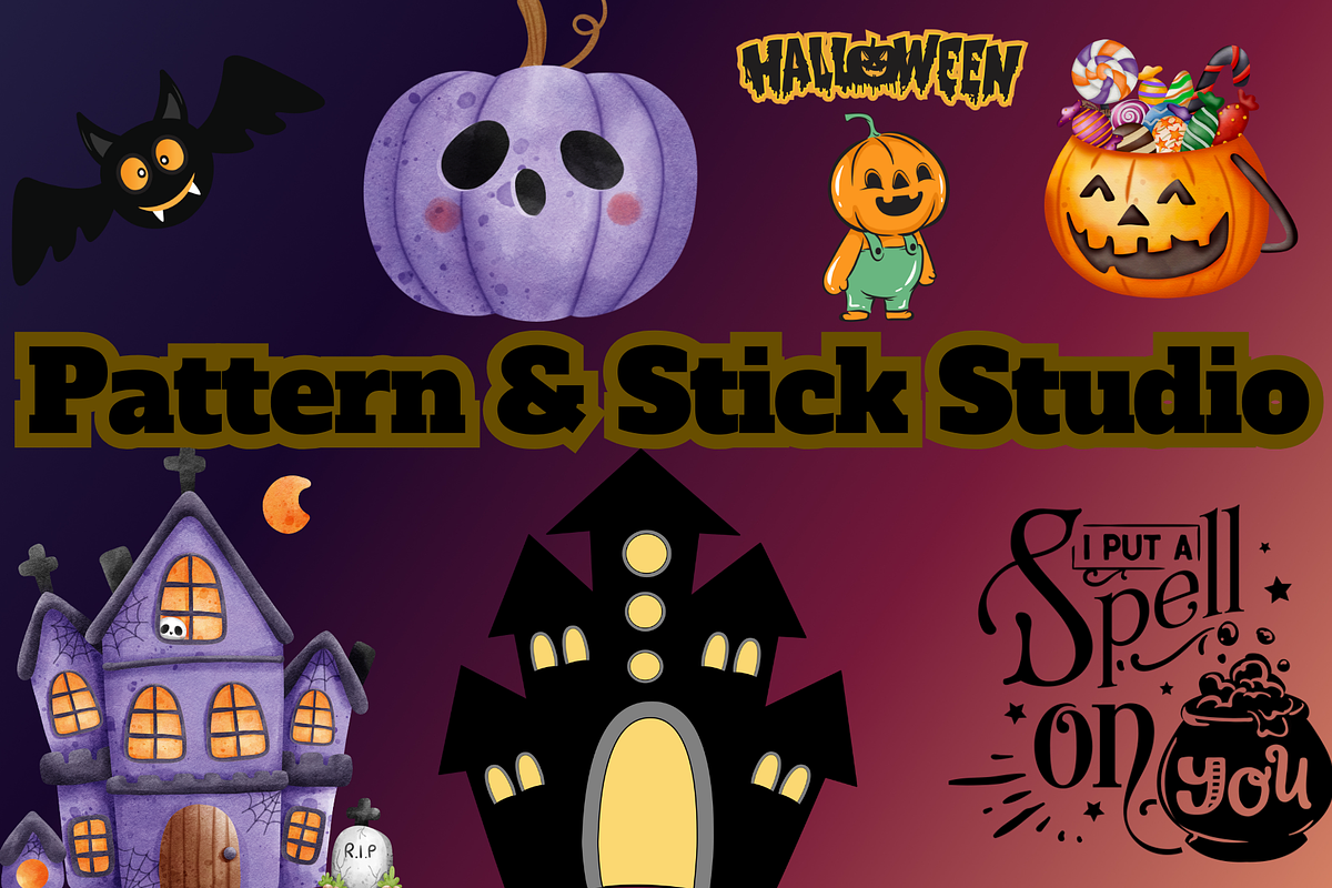 Spooky Halloween Sticker Set, an Illustration by Pattern & Stick Studio (Photo 1 of 9)
