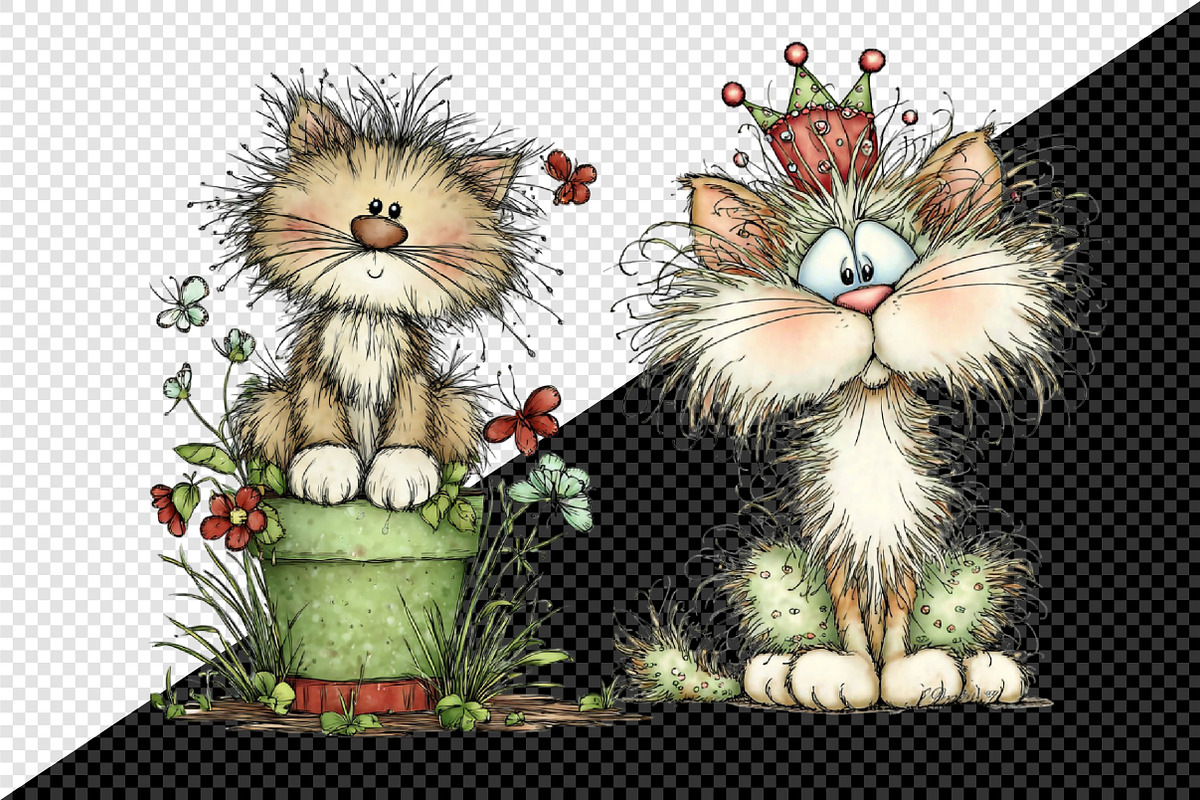Whimsical Christmas Fluffy Cats PNG, an Illustration by Creative Art (Photo 11 of 12)