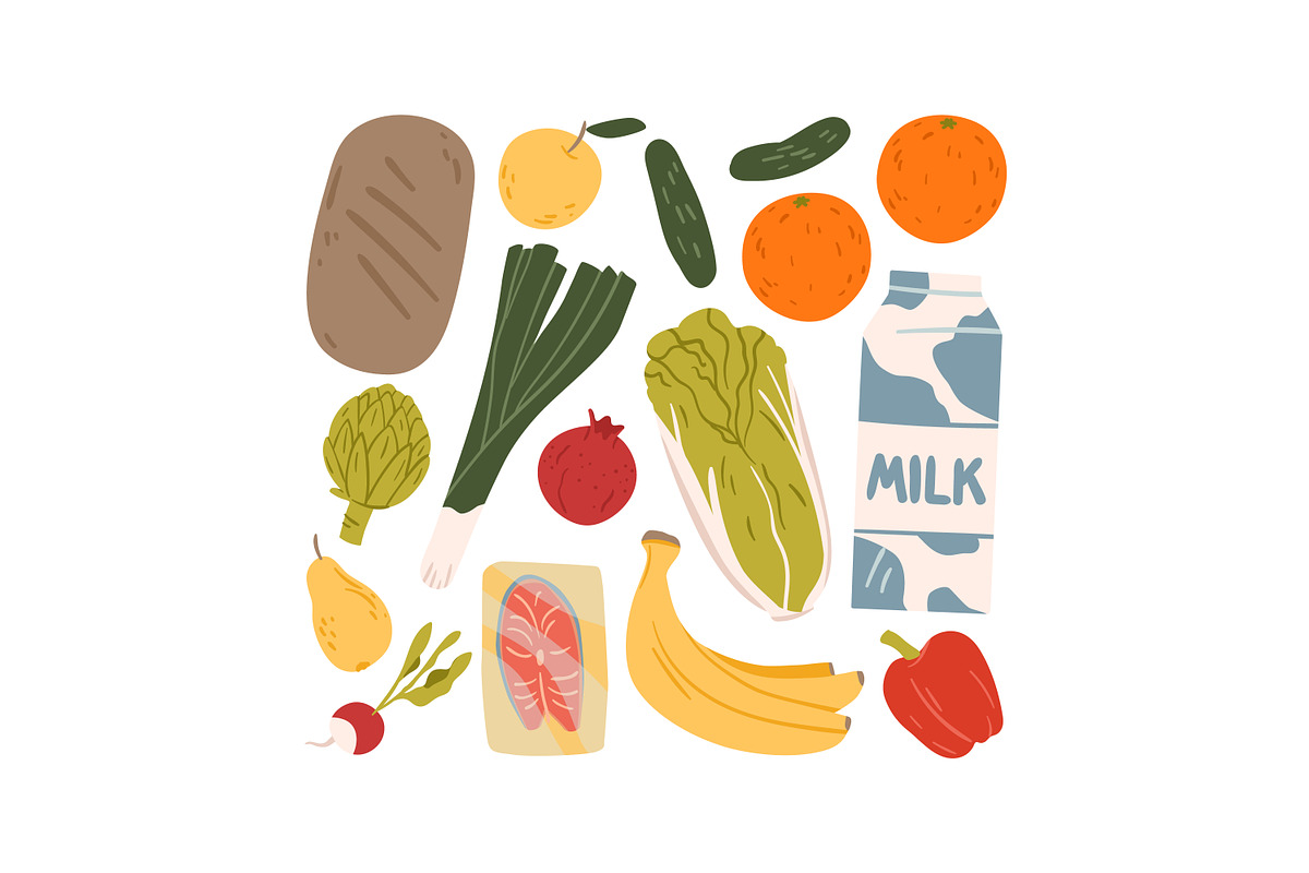 Healthy vs unhealthy groceries bag, a Food Illustration by Good Studio (Photo 3 of 3)