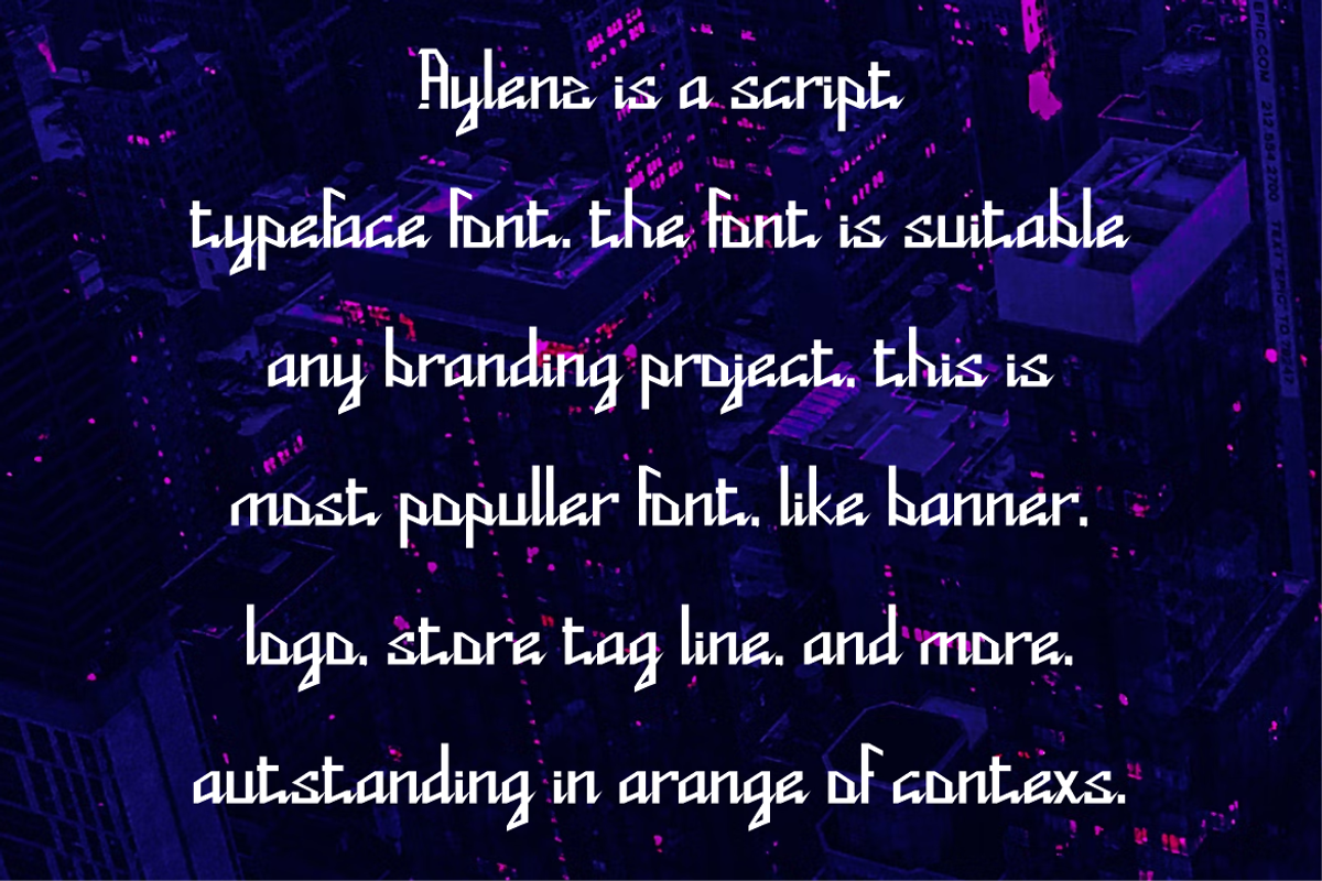 Aylenz - Script Typeface Font, a Script Font by QR Design Studio (Photo 3 of 6)