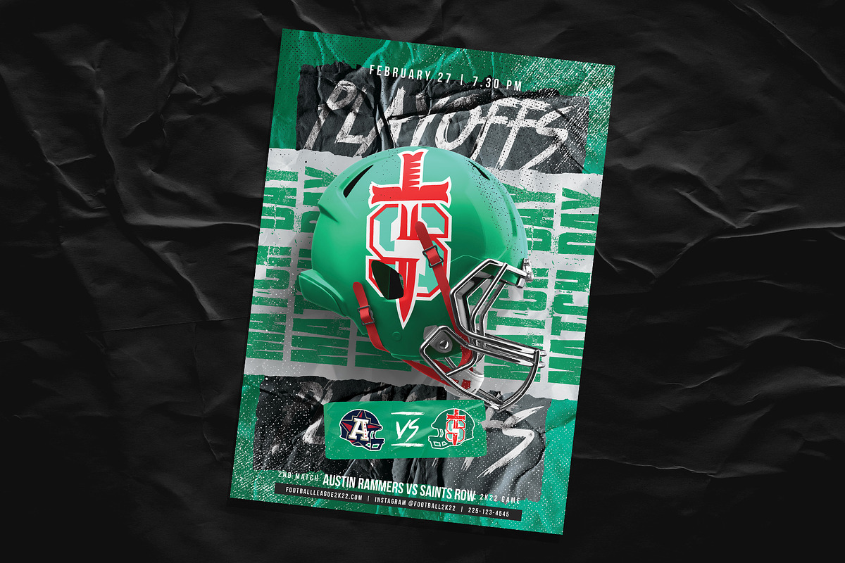 5 FOOTBALL Flyer Templates, a Flyer Template by Bornx Design (Photo 4 of 6)