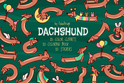Cute Kawaii Dachshund Dog Character, an Animal Illustration by Palau (Thumbnail 1 of 12)