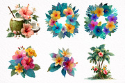 Whimsical Hawaiian Summer Clipart, an Illustration by DreamArtGraphic (Thumbnail 5 of 8)