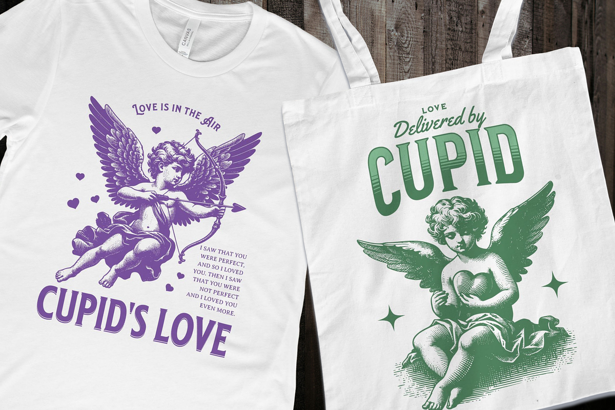 Valentine Cupid Vintage Bundle, a Decorative Illustration by ClipArtRoom (Photo 7 of 7)