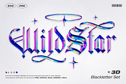 Wild Star 3D Blackletter Set, a Blackletter Font by Sam Parrett (Thumbnail 1 of 10)