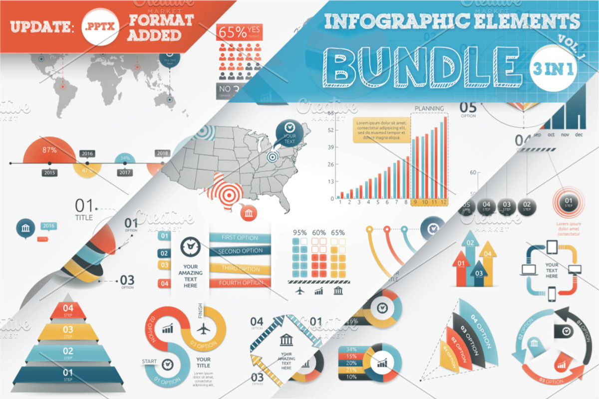 Infographic Elements Bundle, a Presentation Template by Infographic Paradise (Photo 1 of 7)