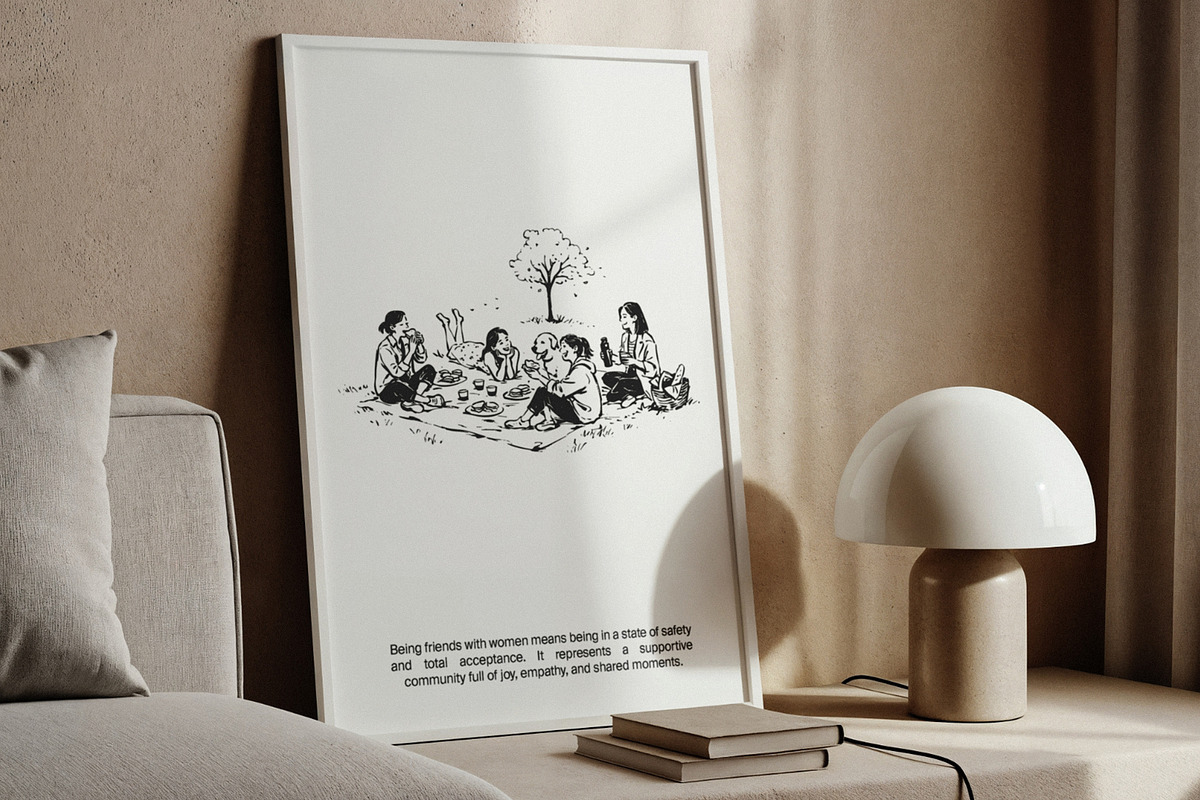 Women's Friendship: Vector Line Art, a Person Illustration by divanovskaya_nv (Photo 7 of 15)