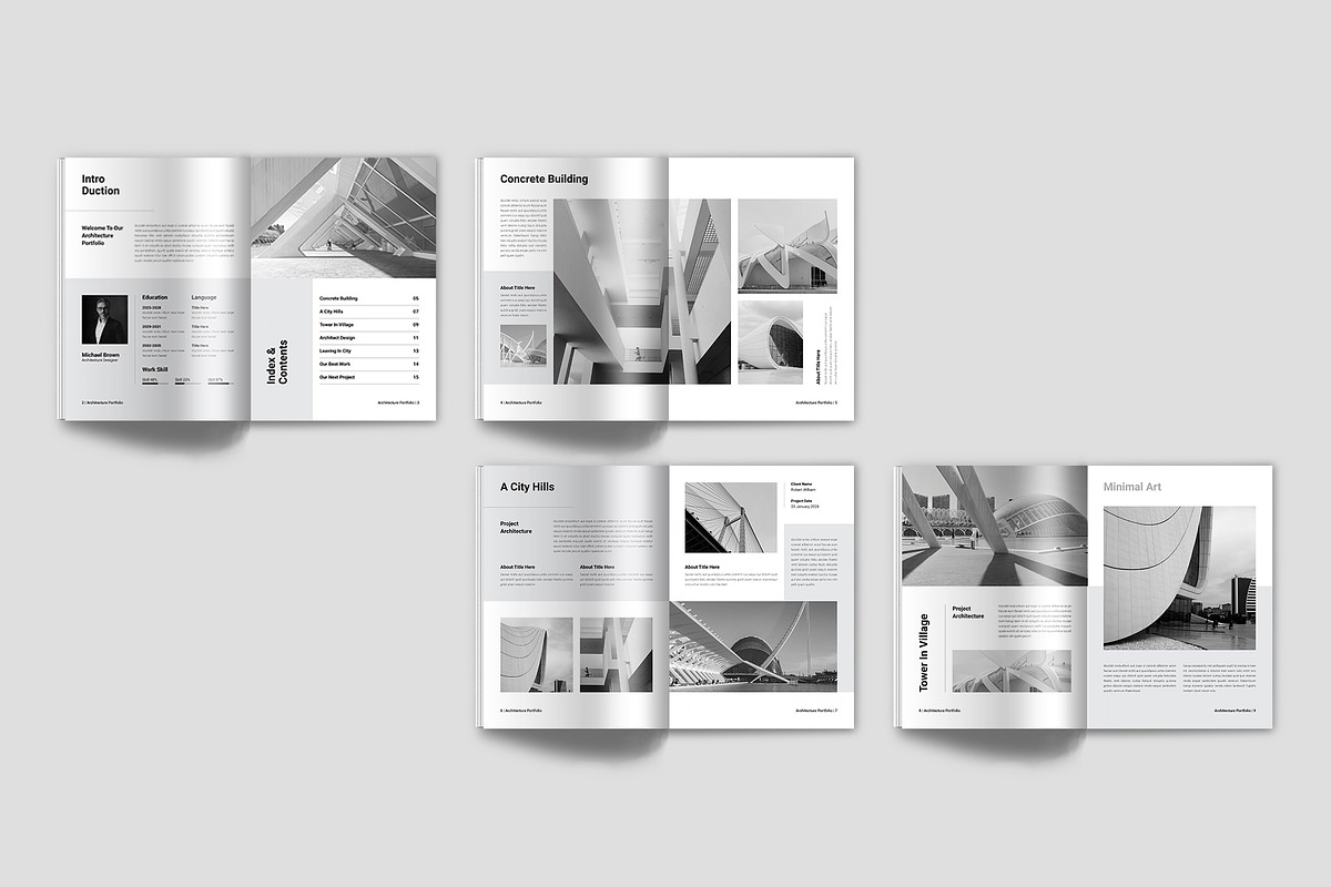 Architecture Portfolio Template, a Brochure Template by Spark_Creative (Photo 9 of 12)