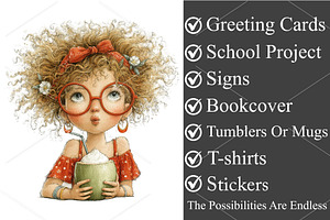 Watercolor Summer Girls Clipart PNG, a Seasonal Illustration by Canvas Craft