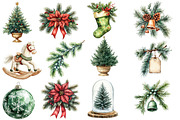 Christmas Winter Watercolor Clipart, an Illustration by Designworld (Thumbnail 2 of 6)