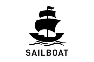 Sailboat Silhouette Logo Design