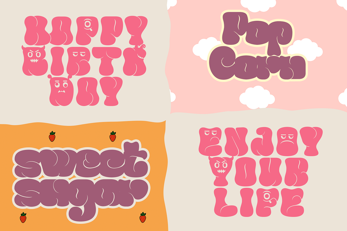 Greasy Bubble Font, a Font by madeDeduk (Photo 7 of 10)