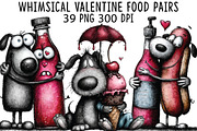 Whimsical Valentine Food Pairs Clipa, an Illustration by CraftArtStudio (Thumbnail 1 of 6)
