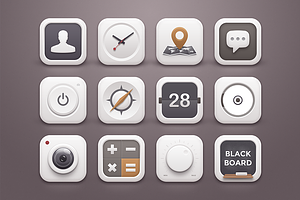 White Winter Icons