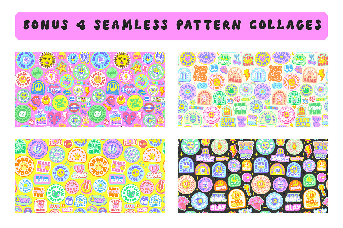 FEEL GOOD STICKERS PACK Y2K DESIGN, an Object Graphic by craftlove (Photo 7 of 10)