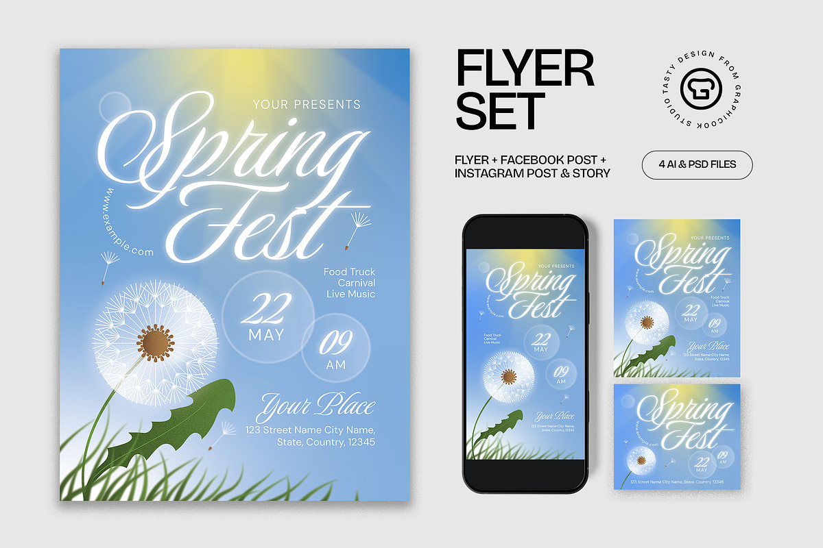 Spring Festival Flyer, a Flyer Template by graphicook (Photo 1 of 3)
