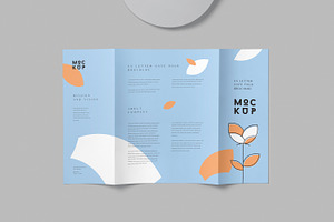 US Letter Gate Fold Brochure Mockups