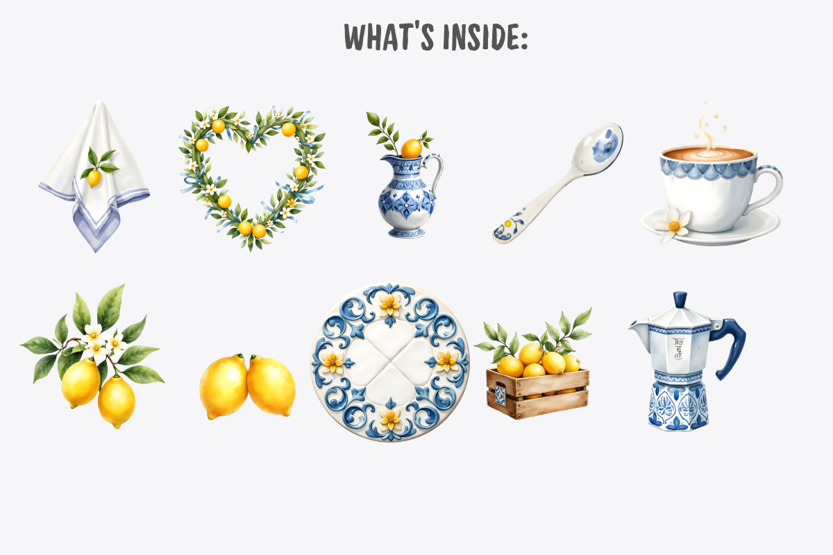Amalfi Coast Clipart Bundle, a Decorative Illustration by Anca Digital Vibe (Photo 4 of 10)