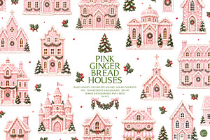 Pink Gingerbread Houses, an Object Graphic by Euonia Meraki
