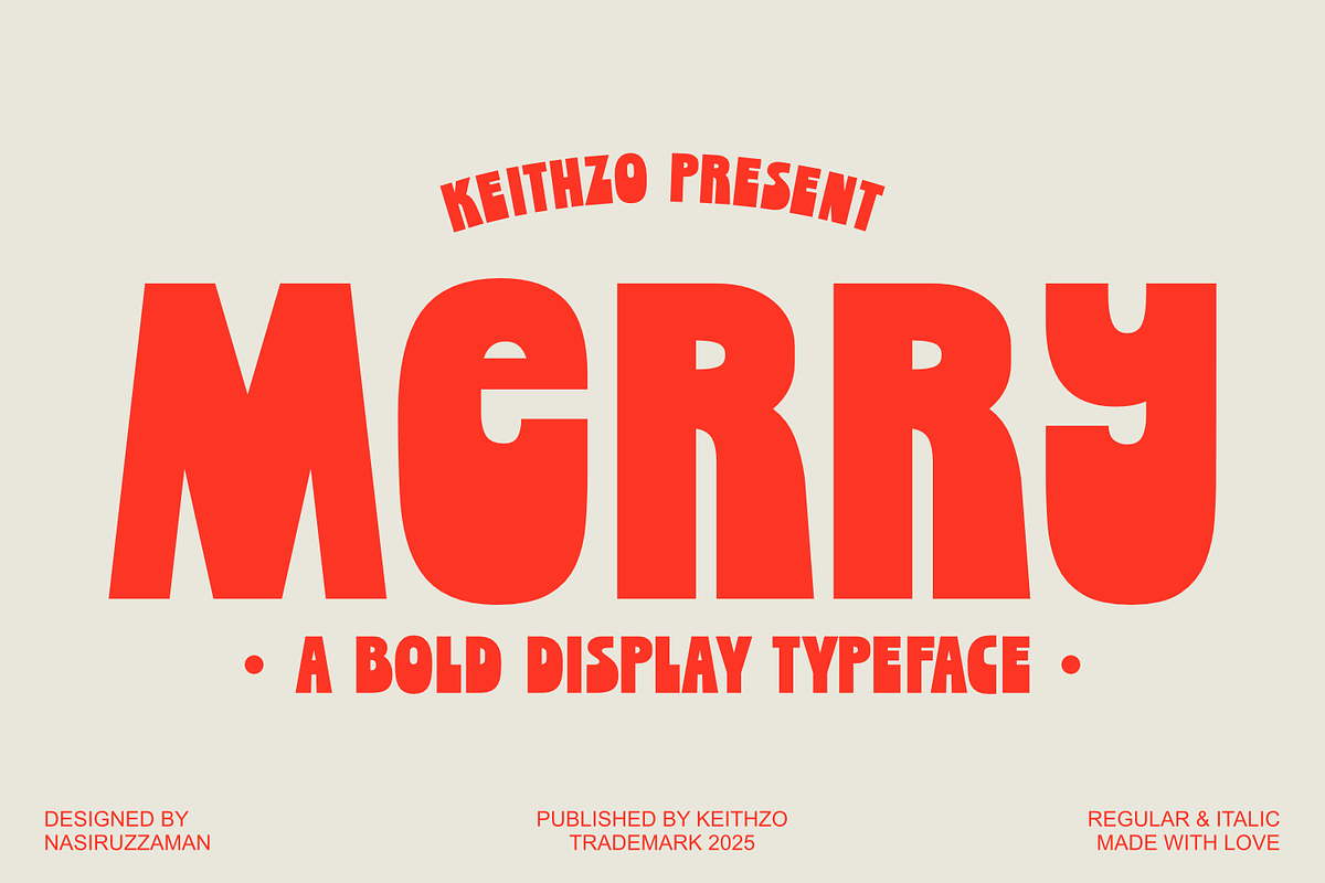 Merry - Display Font, a Sans Serif Font by Keithzo (Photo 1 of 11)