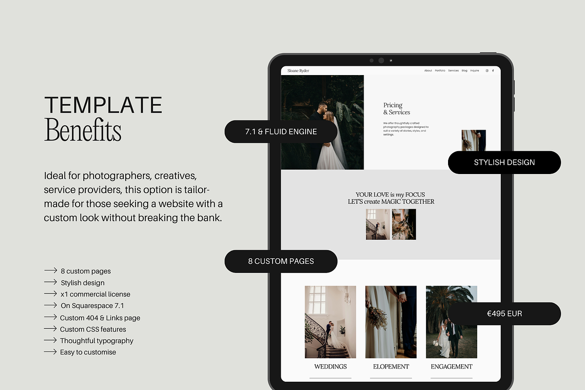 Squarespace Template Photographer, a Squarespace Template by Studio Witzenhausen (Photo 2 of 11)