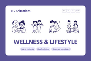 Animated Wellness & Lifestyle Bundle, an Outline Icon by Prosymbols