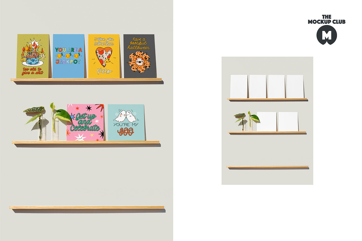 GREETING CARDS ON SHELVES MOCKUPS, a Product Mockup by MCKP*ME (Photo 9 of 17)