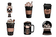 christmas stanly cup clipart, an Illustration by CreationArt (Thumbnail 5 of 6)