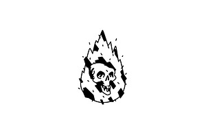 Illustration Of A Burning Skull