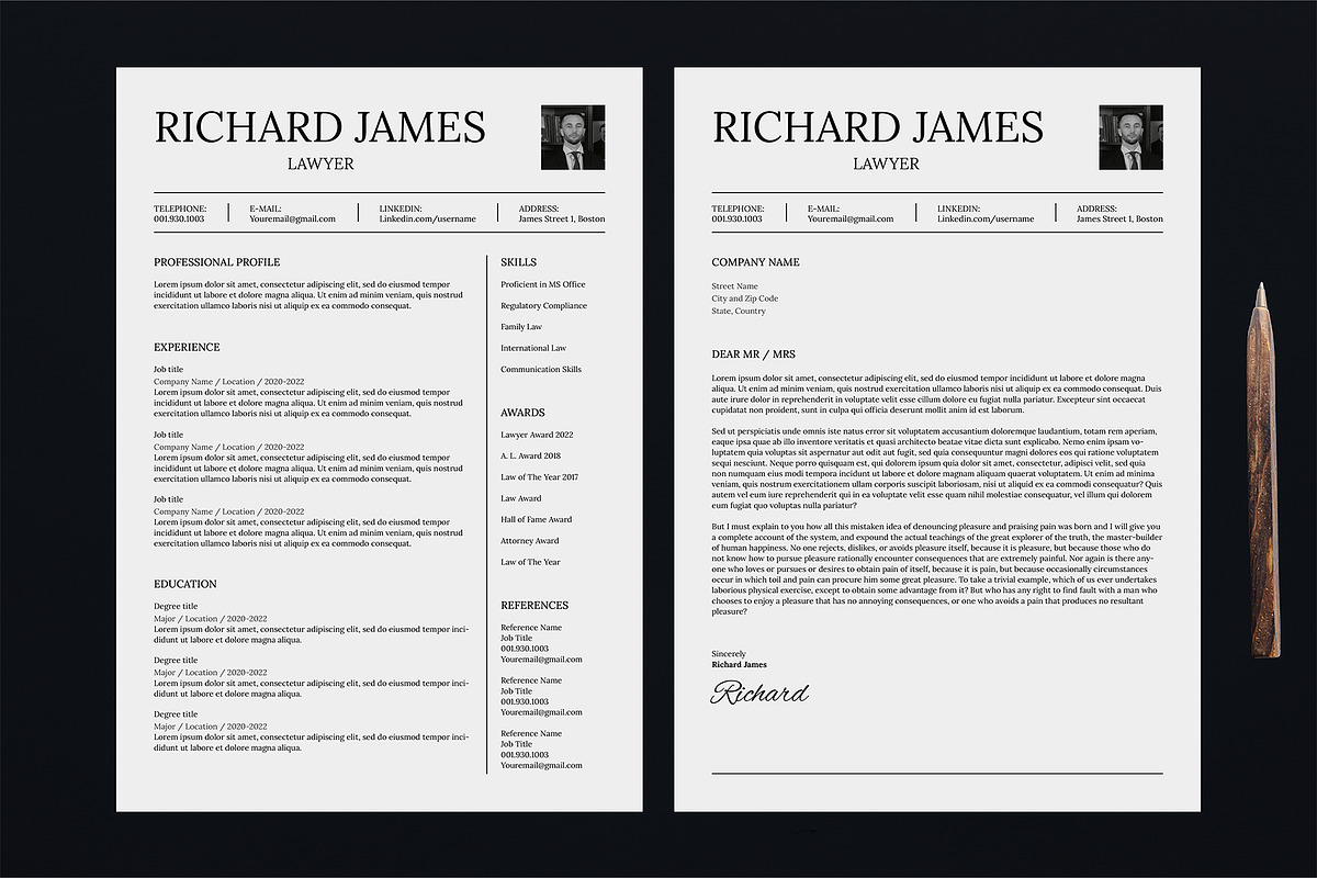 Elegant Resume CV and Cover Letter, a Resume Template by Type Twice (Photo 2 of 4)