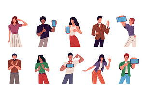 People pointing finger. Men and, a Person Illustration by YummyBuum
