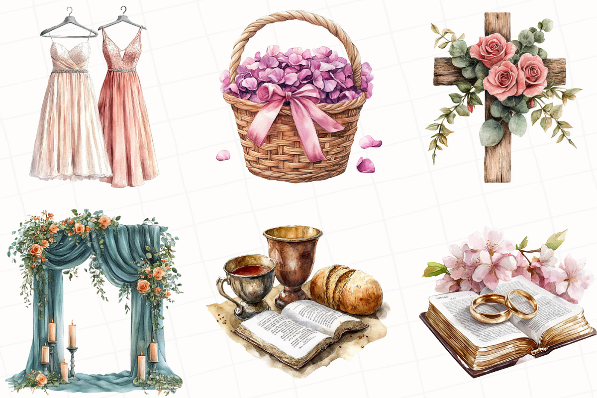 Christian Wedding Clipart, an Illustration by OK Design (Photo 2 of 5)