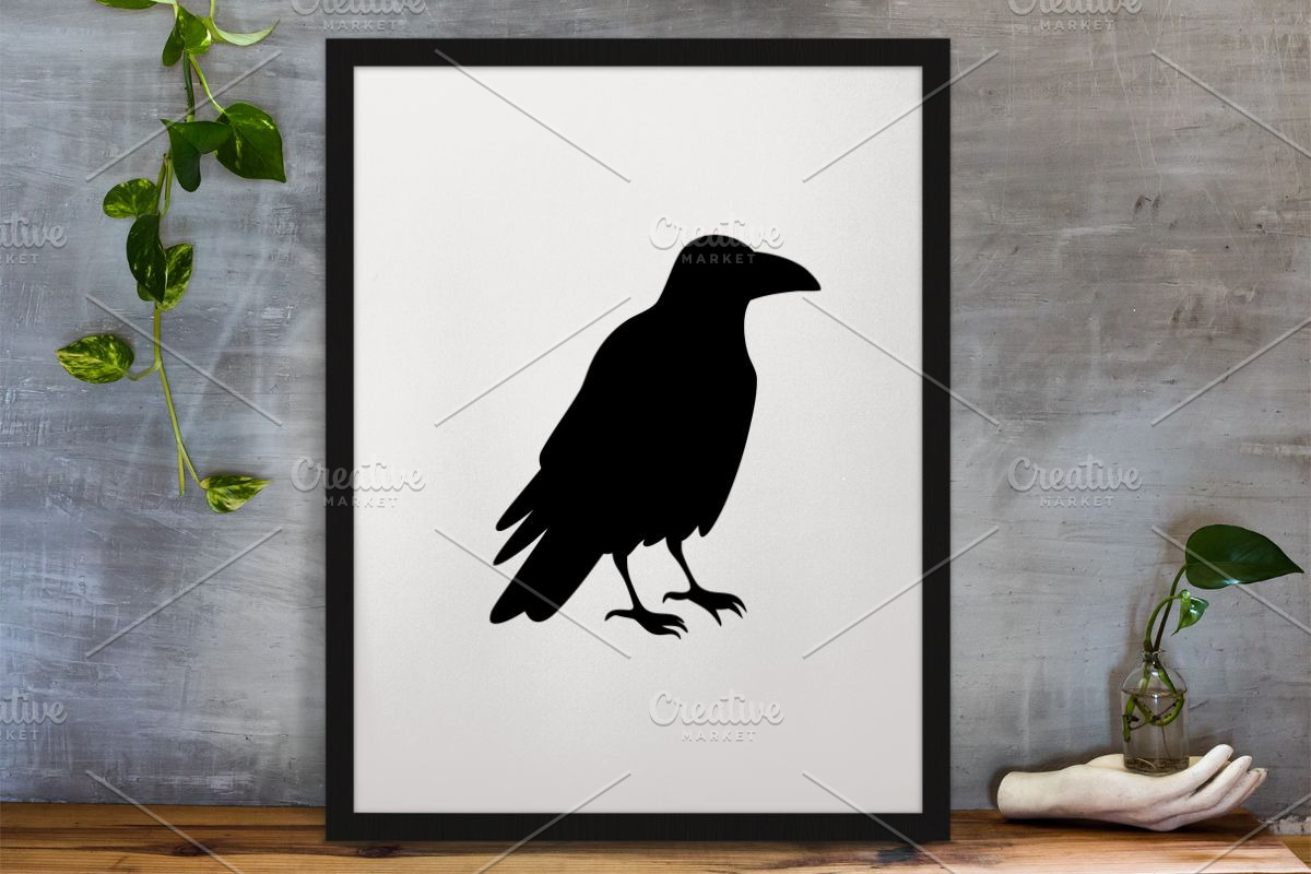 Raven Silhouette SVG, an Animal Illustration by newminddesign (Photo 3 of 3)