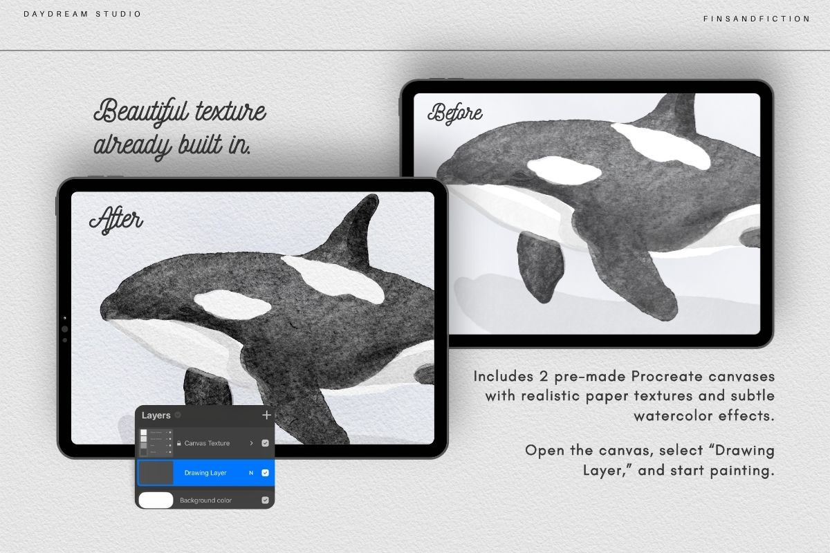 Daydream Studio Watercolor Brushes, a Brush Add-On by Fins and Fiction (Photo 8 of 12)